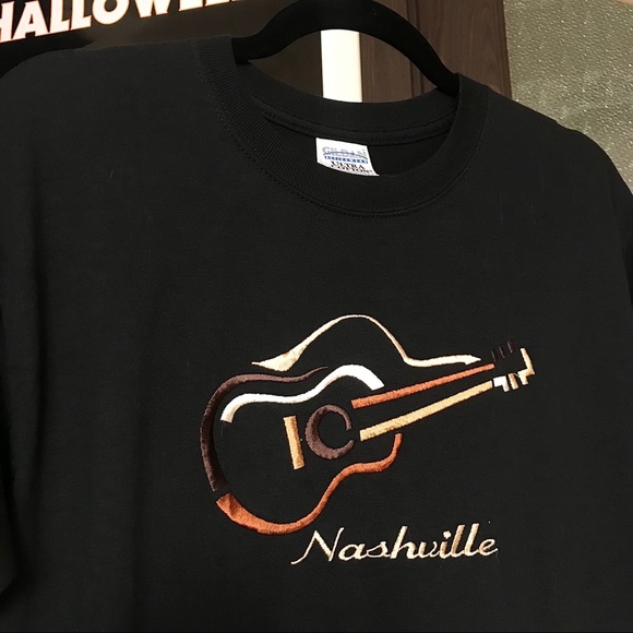 Embroidered Nashville Guitar Tee - Picture 3 of 3